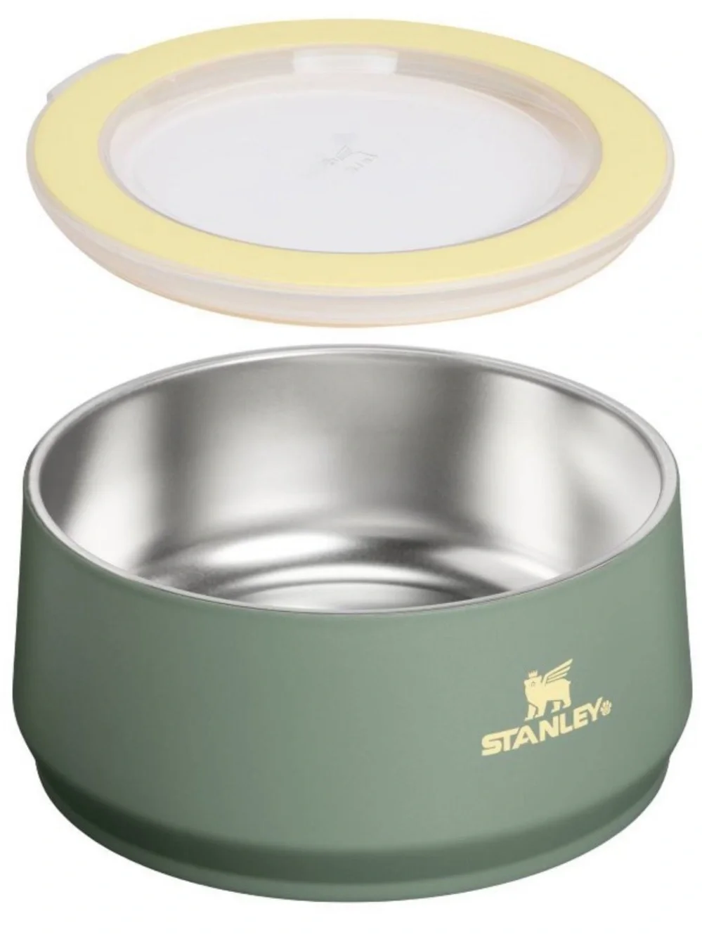 Stanley Pet Bowl Dog Bowl Stainless Steel Large 6 cup Lid Green Western NWT